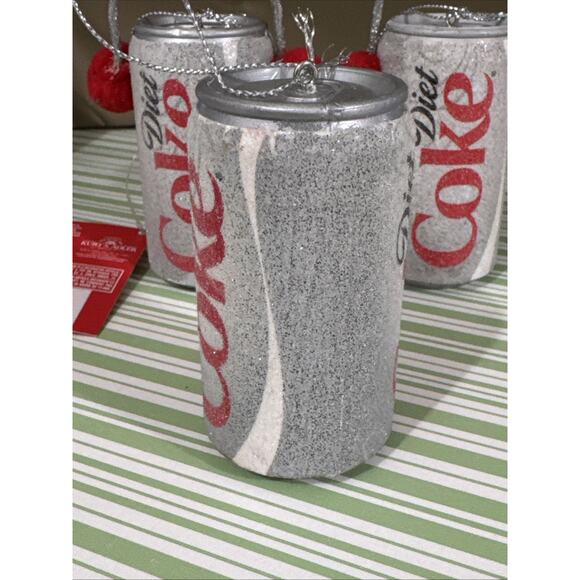 NWT Kurt Adler x Diet Coke FROSTED CAN CHRISTMAS ORNAMENT Set Of 3 - Picture 6 of 8